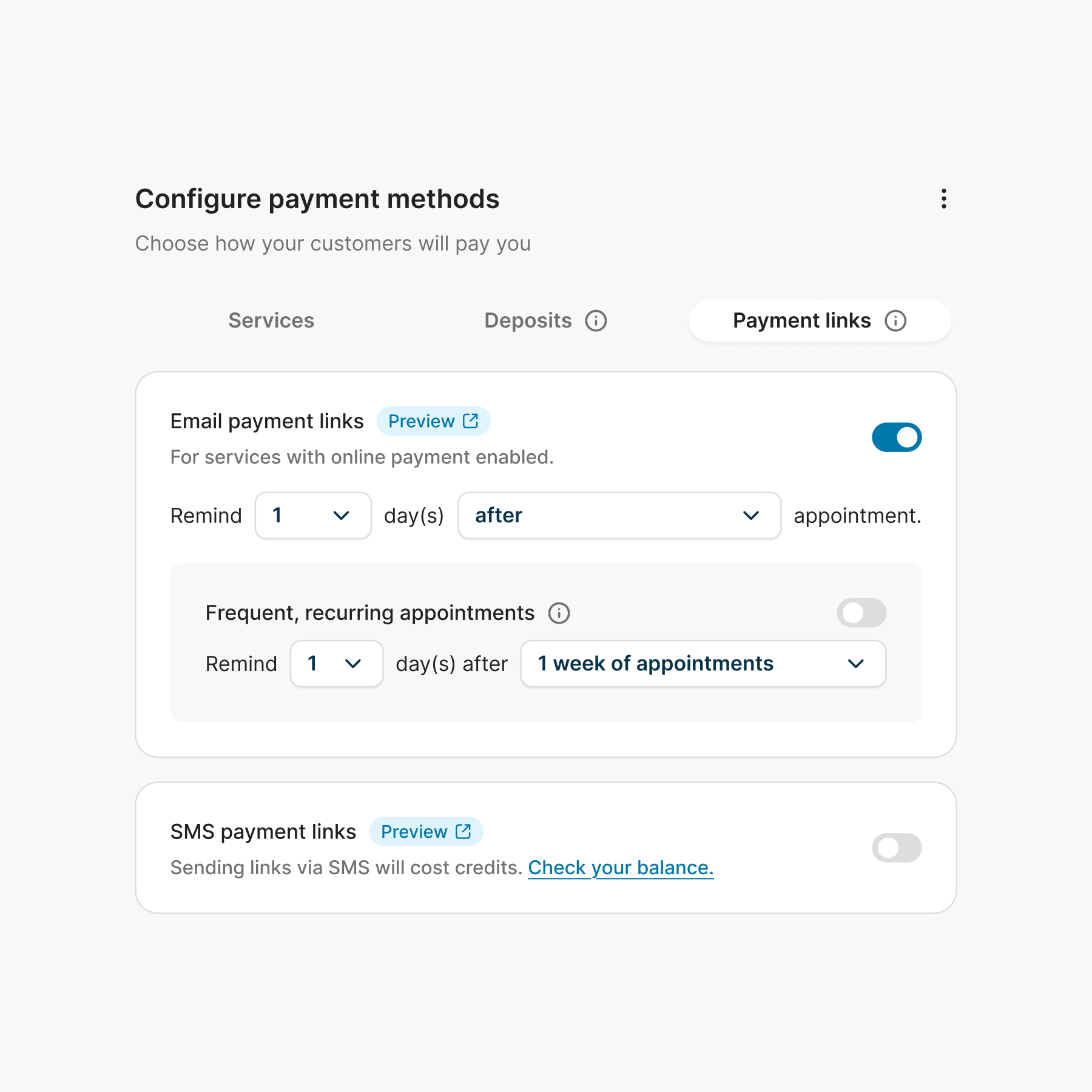 Payment links project preview